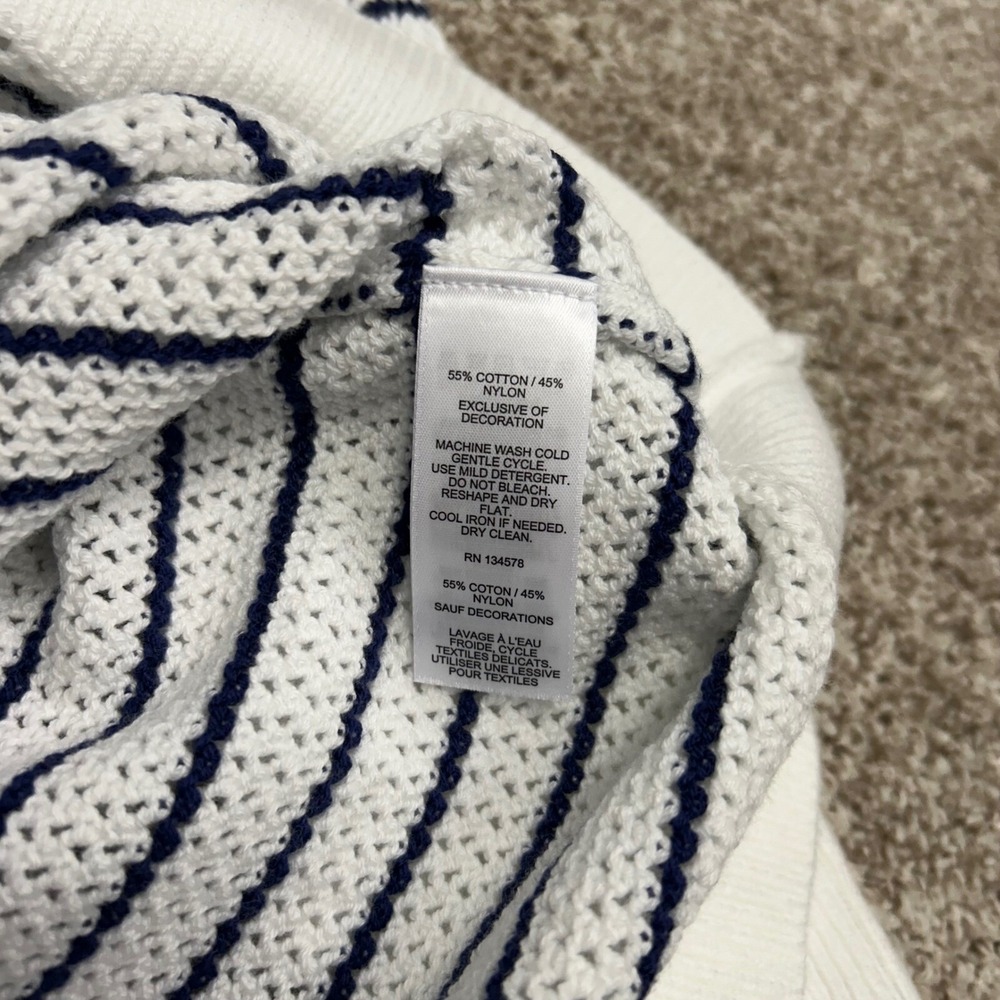 Vineyard Vines Cropchet‎ Striped Open Knit Crochet Sweater Women Size Large - Picture 9 of 9